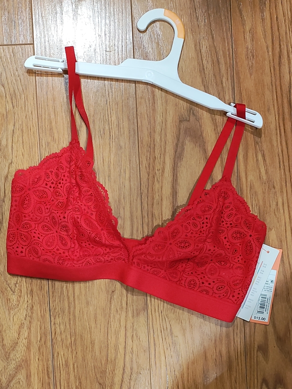 Colsie Red Lace Bralette with Double Straps